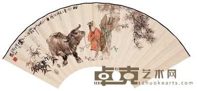 韩敏 唐人诗意图并行书 扇面 